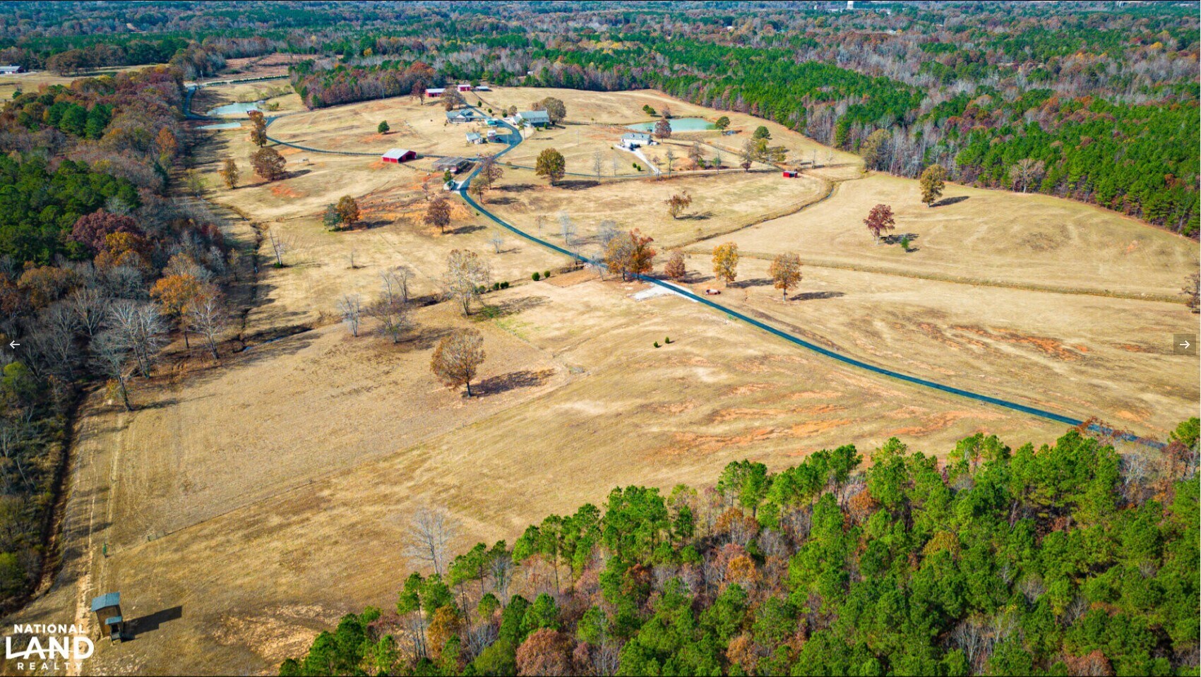 Aerial view of the Lazy H Ranch property in Ripley, Mississippi